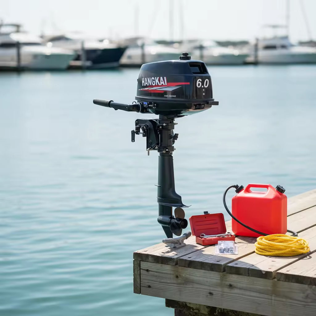 Fishing Boat Outboard Motor - Großhandel HANGKAI 6PS 2-Takt 102CC Außenbordmotoren